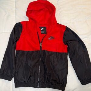 Nike Kids Red and Black Raincoat